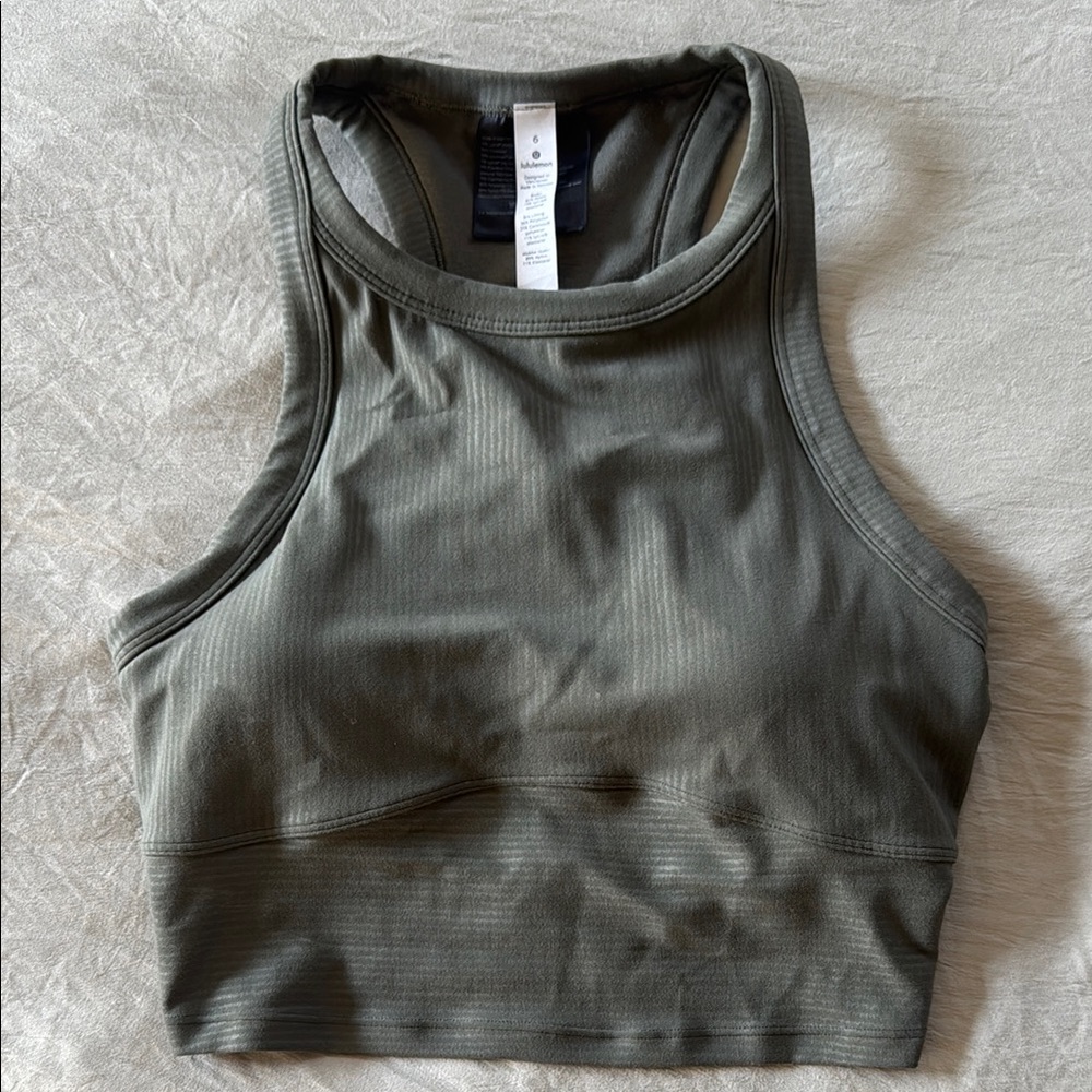 Lululemon Crop Tank Army Green Size 6